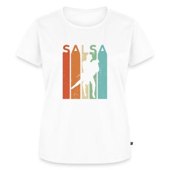 Salsa Retro Vintage Dance Cumbia Musique Latin - T-shirt Premium bio Femme - blanc - Devant - AI Model Female 172 dark (172cm)