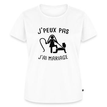 Anniversaire de mariage / Marié / Futur Marié - T-shirt Premium bio Femme - blanc - Devant - AI Model Female 172 dark (172cm)