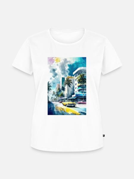 Miami Beach - Frauen Premium Bio T-Shirt - Weiß