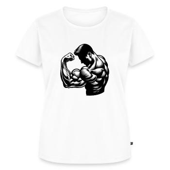 Flexing Biceps - Frauen Premium Bio T-Shirt - Weiß - Vorne - AI Model Female 172 dark (172cm)