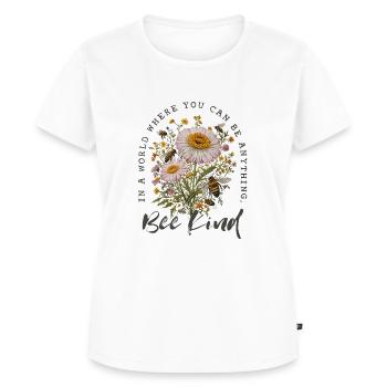 Bee Kind - Vintage Biene und Wildblumen - Frauen Premium Bio T-Shirt - Weiß - Vorne - AI Model Female 172 dark (172cm)