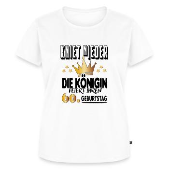 Königin Geburtstag 60 Queen Prinzessin Hoheit - Frauen Premium Bio T-Shirt - Weiß - Vorne - AI Model Female 172 dark (172cm)