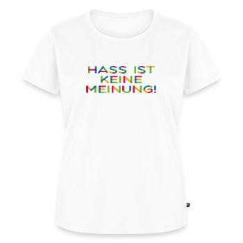 Hass ist keine Meinung - Frauen Premium Bio T-Shirt - Weiß - Vorne - AI Model Female 172 dark (172cm)