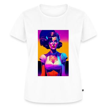 Femme rétro 01 - T-shirt Premium bio Femme - blanc - Devant - AI Model Female 172 dark (172cm)