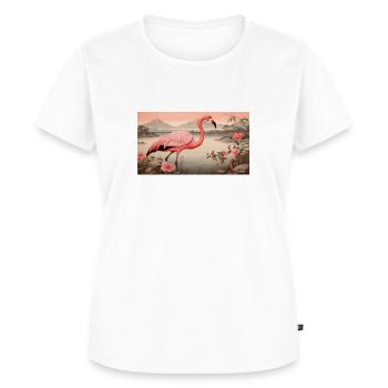 Flamingo (no4) - Japanese - Women's Premium Organic T-shirt - white - Front - AI Model Female 172 dark (172cm)