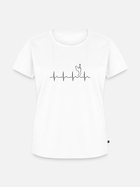Bass Player Heartbeat - Frauen Premium Bio T-Shirt - Weiß