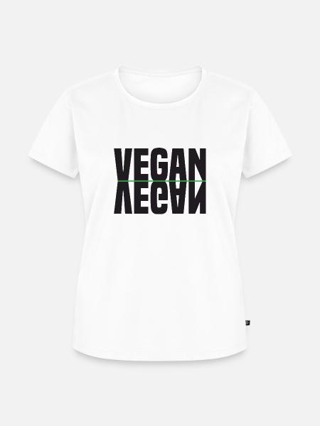 Vegan Gespiegelt - Frauen Premium Bio T-Shirt - Weiß