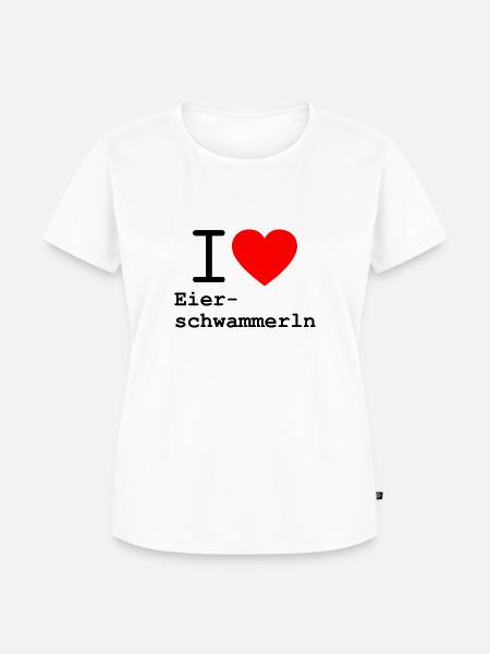 i love Eierschwammerl - Pfifferlinge - Frauen Premium Bio T-Shirt - Weiß