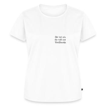 Die Tut Nix Die Will Nur Weißwein Weinfest Wein - Frauen Premium Bio T-Shirt - Weiß - Vorne - AI Model Female 172 dark (172cm)