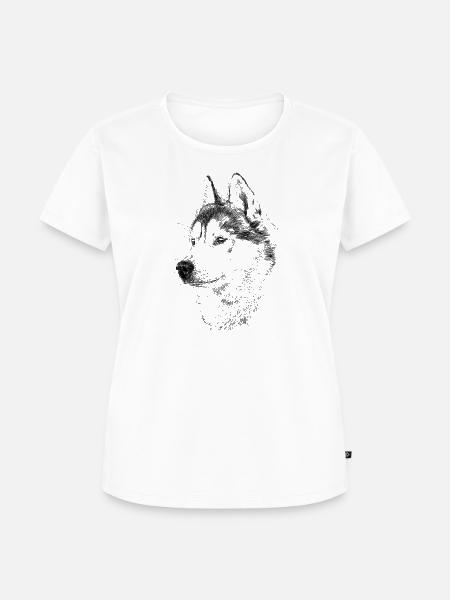 Husky - Frauen Premium Bio T-Shirt - Weiß