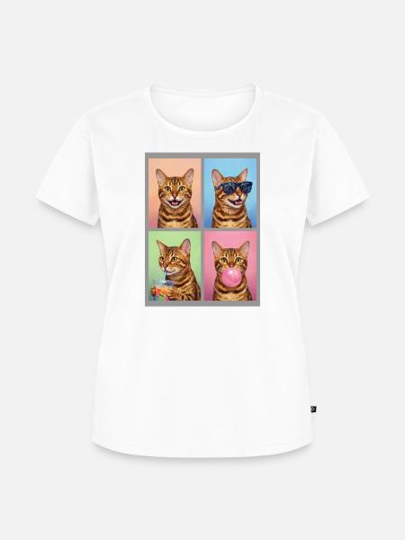 Katzen Bengal Katze - Frauen Premium Bio T-Shirt - Weiß