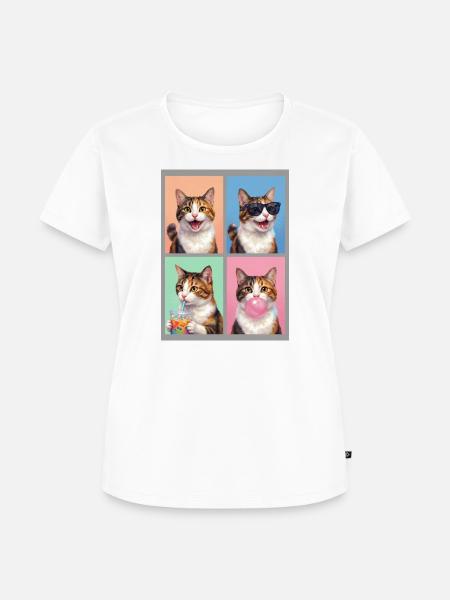 Katzen Japanese Bobtail Katze - Frauen Premium Bio T-Shirt - Weiß