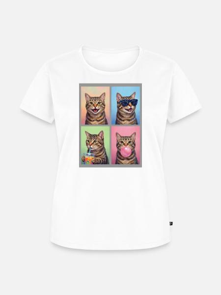 Katzen Manx Katze - Frauen Premium Bio T-Shirt - Weiß