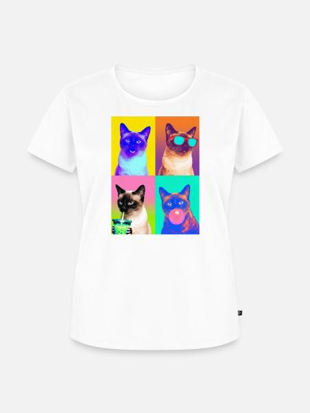 Katzen Siam Katze - Frauen Premium Bio T-Shirt - Weiß