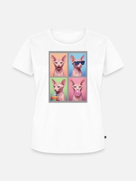 Katzen Sphynx Katze - Frauen Premium Bio T-Shirt - Weiß