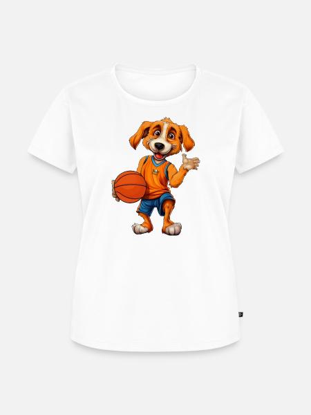 Hunde Basketball / Basketballspieler Hündchen - Frauen Premium Bio T-Shirt - Weiß