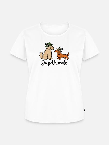 Jagdhunde Dackel und Retriever - Frauen Premium Bio T-Shirt - Weiß