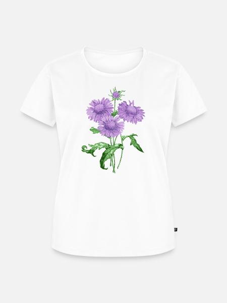 Sommerblume mit violetten Blüten - Frauen Premium Bio T-Shirt - Weiß