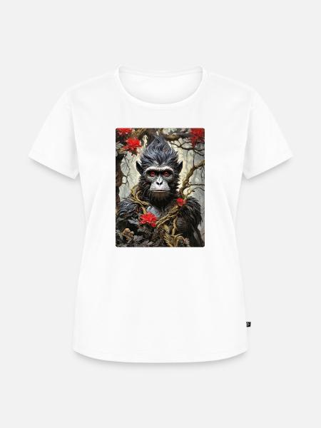Gruselige Pflanzen Affe 1.2 - Frauen Premium Bio T-Shirt - Weiß
