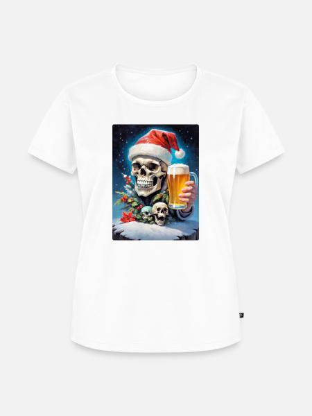 Weihnachten Skull Bier 1.12 - Frauen Premium Bio T-Shirt - Weiß