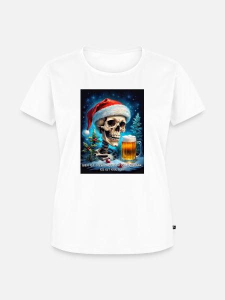 Weihnachten Skull Bier 2.5 - Frauen Premium Bio T-Shirt - Weiß