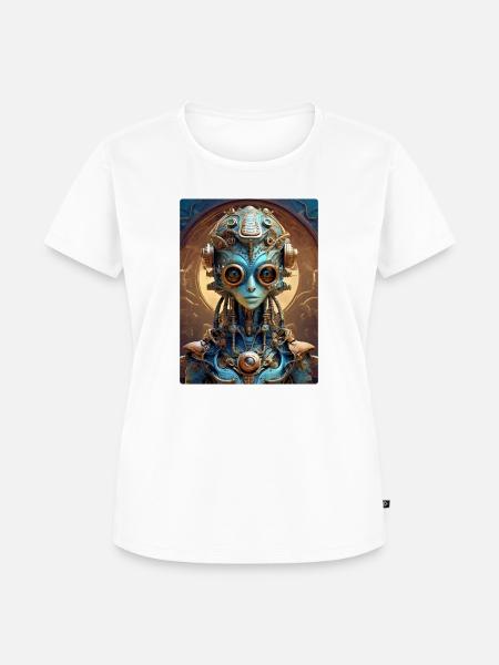 Steampunk Alien 1.5 - Frauen Premium Bio T-Shirt - Weiß