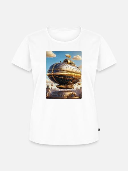Steampunk Luftschiff 1.11 - Frauen Premium Bio T-Shirt - Weiß