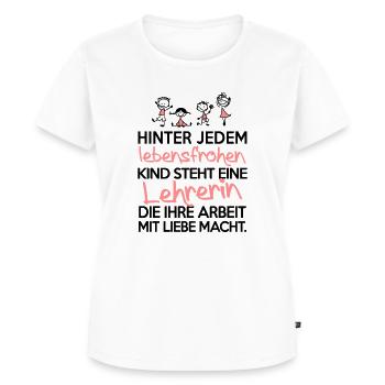 Lehrerin mit Liebe - Frauen Premium Bio T-Shirt - Weiß - Vorne - AI Model Female 172 dark (172cm)