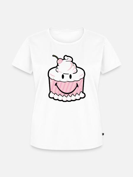 Smiley Cake - Frauen Premium Bio T-Shirt - Weiß