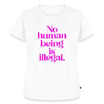 no human is illegal - The Original - Frauen Premium Bio T-Shirt - Weiß - Vorne - AI Model Female 172 dark (172cm)