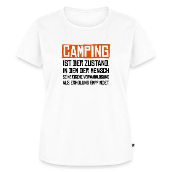 Camping Beschreibung Verwahrlosung Erholung - Frauen Premium Bio T-Shirt - Weiß - Vorne - AI Model Female 172 dark (172cm)