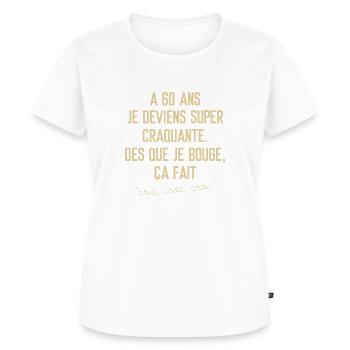 Anniversaire 60 ans - T-shirt Premium bio Femme - blanc - Devant - AI Model Female 172 dark (172cm)