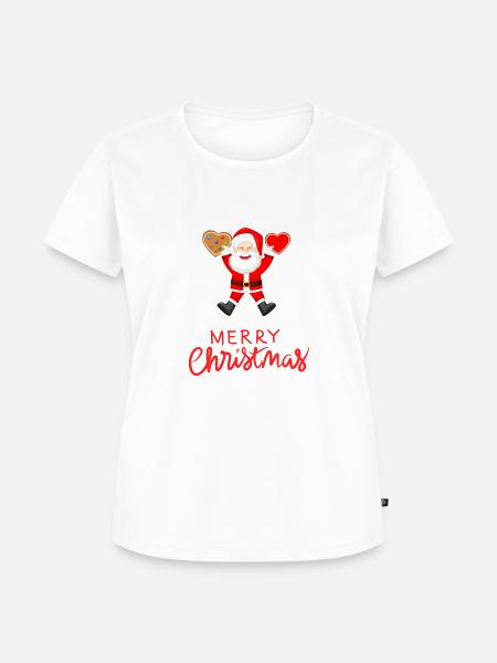 Der Weihnachtsmann hat Pralinen mitgebracht - Frauen Premium Bio T-Shirt - Weiß