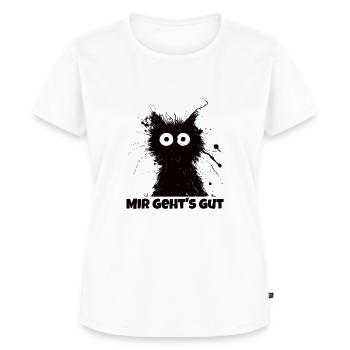Sarkastische Katze Mir geht's gut lustiger Spruch - Frauen Premium Bio T-Shirt - Weiß - Vorne - AI Model Female 172 dark (172cm)