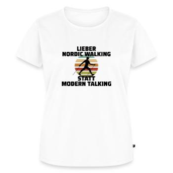 Nordicwalking Nordic walking - Frauen Premium Bio T-Shirt - Weiß - Vorne - AI Model Female 172 dark (172cm)