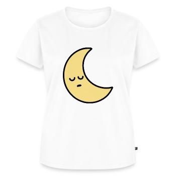 Dessin animé de la lune endormie - T-shirt Premium bio Femme - blanc - Devant - AI Model Female 172 dark (172cm)