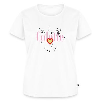 Colette viele Herzen - Frauen Premium Bio T-Shirt - Weiß - Vorne - AI Model Female 172 dark (172cm)
