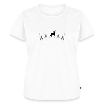 Heartbeat Deer Silhouette - Women's Premium Organic T-shirt - white - Front - AI Model Female 172 dark (172cm)
