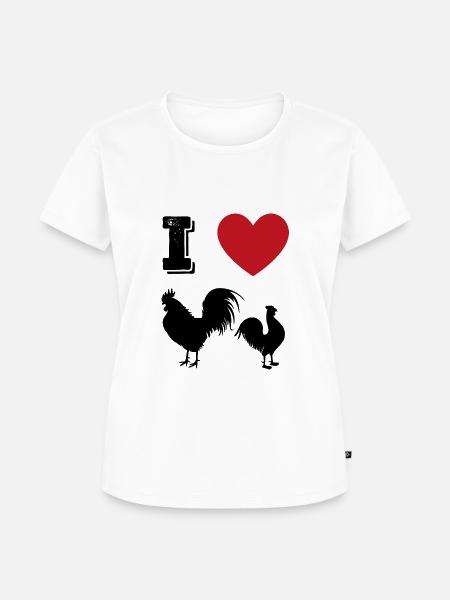 I Love Cocks - Frauen Premium Bio T-Shirt - Weiß