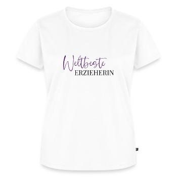 Weltbeste Erzieherin - Frauen Premium Bio T-Shirt - Weiß - Vorne - AI Model Female 172 dark (172cm)