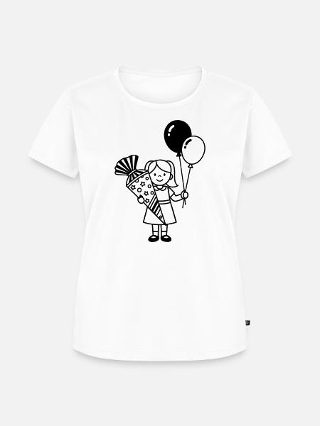 Einschulung Mädchen mit Schultüte - Frauen Premium Bio T-Shirt - Weiß