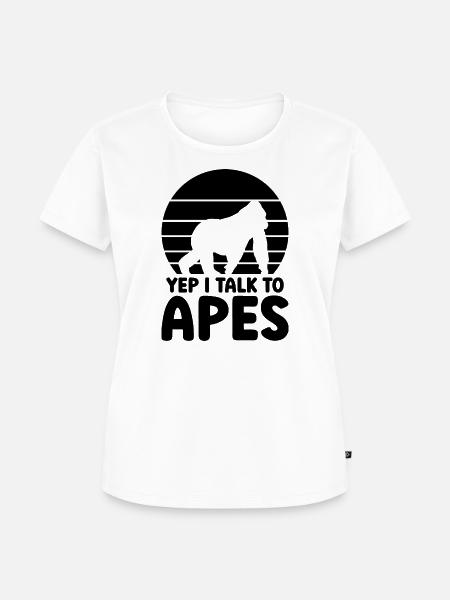 Affe Silhouette Humor - Frauen Premium Bio T-Shirt - Weiß