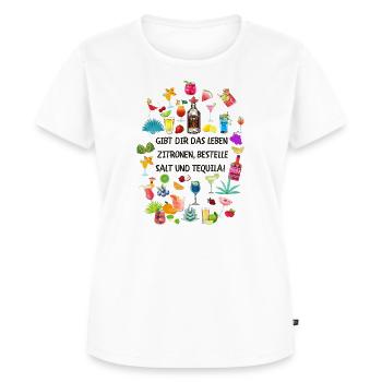 Frauen T-shirt mit Cocktailspruch - Frauen Premium Bio T-Shirt - Weiß - Vorne - AI Model Female 172 dark (172cm)