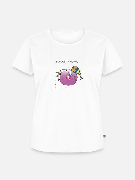 Never Stop Dreaming - Frauen Premium Bio T-Shirt - Weiß