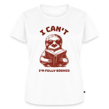 Faultier Retro Fully Booked Lesen Vintage - Frauen Premium Bio T-Shirt - Weiß - Vorne - AI Model Female 172 dark (172cm)