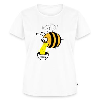 Biene kotzt Honig - Frauen Premium Bio T-Shirt - Weiß - Vorne - AI Model Female 172 dark (172cm)