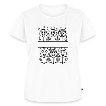 Textbanner für Kinderkirchenchor - Frauen Premium Bio T-Shirt - Weiß - Vorne - AI Model Female 172 dark (172cm)