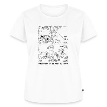 Pippi Langstrumpf Kacheldesign Mit Spruch - Frauen Premium Bio T-Shirt - Weiß - Vorne - AI Model Female 172 dark (172cm)