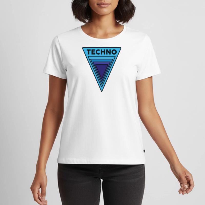 Techno Techno Techno Blue Triangles Hard Dark Acid Women's Premium Organic T-shirt