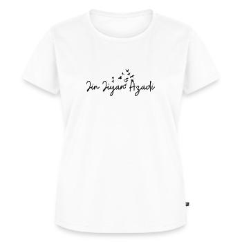 Jin Jiyan Azadi - Frau, Leben, Freiheit - Frauen Premium Bio T-Shirt - Weiß - Vorne - AI Model Female 172 dark (172cm)